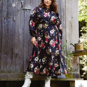 Eloquii floral midi dress with slits